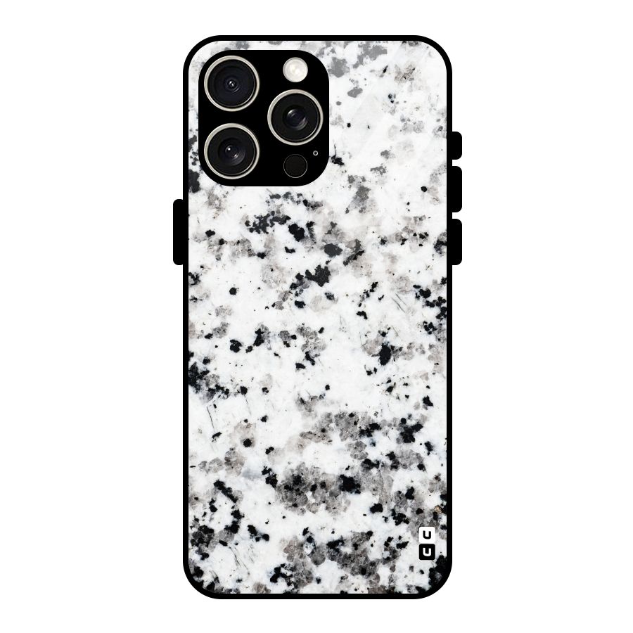 Charcoal Spots Marble Glass Back Case for iPhone 15 Pro Max