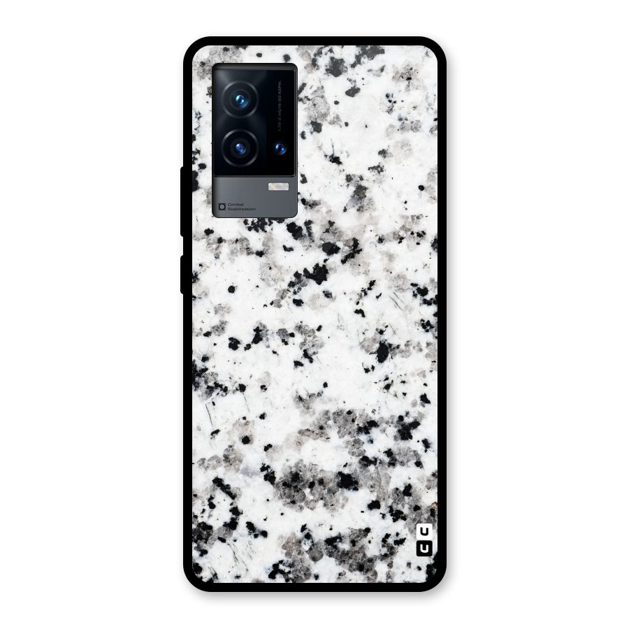 Charcoal Spots Marble Glass Back Case for iQOO 9 5G