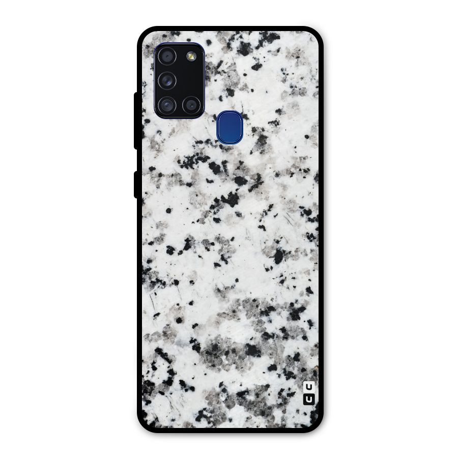 Charcoal Spots Marble Metal Back Case for Galaxy A21s