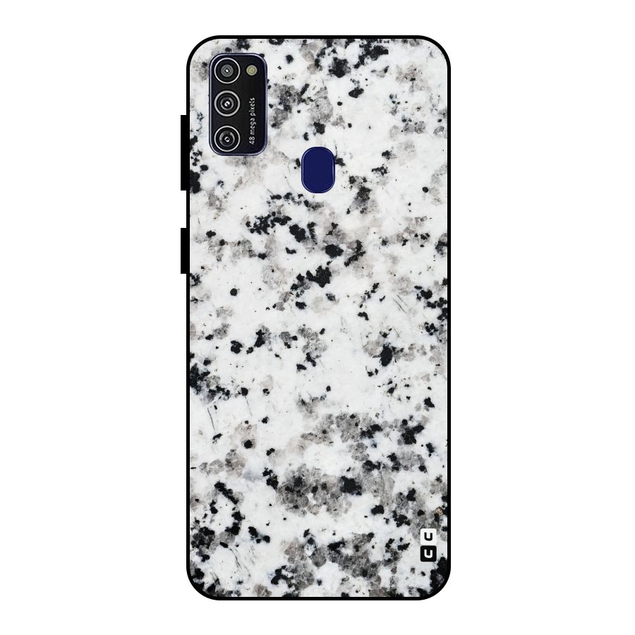 Charcoal Spots Marble Metal Back Case for Galaxy M21