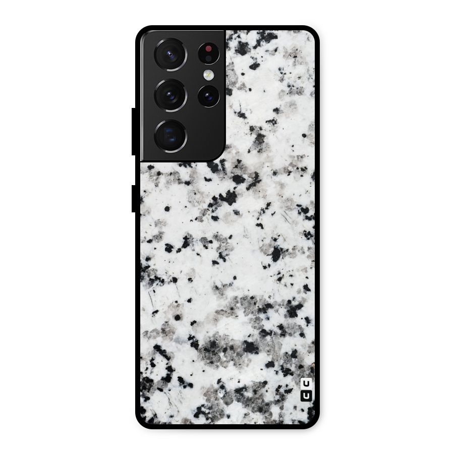 Charcoal Spots Marble Metal Back Case for Galaxy S21 Ultra 5G