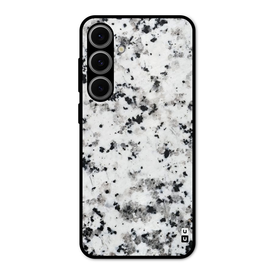 Charcoal Spots Marble Metal Back Case for Galaxy S24 FE