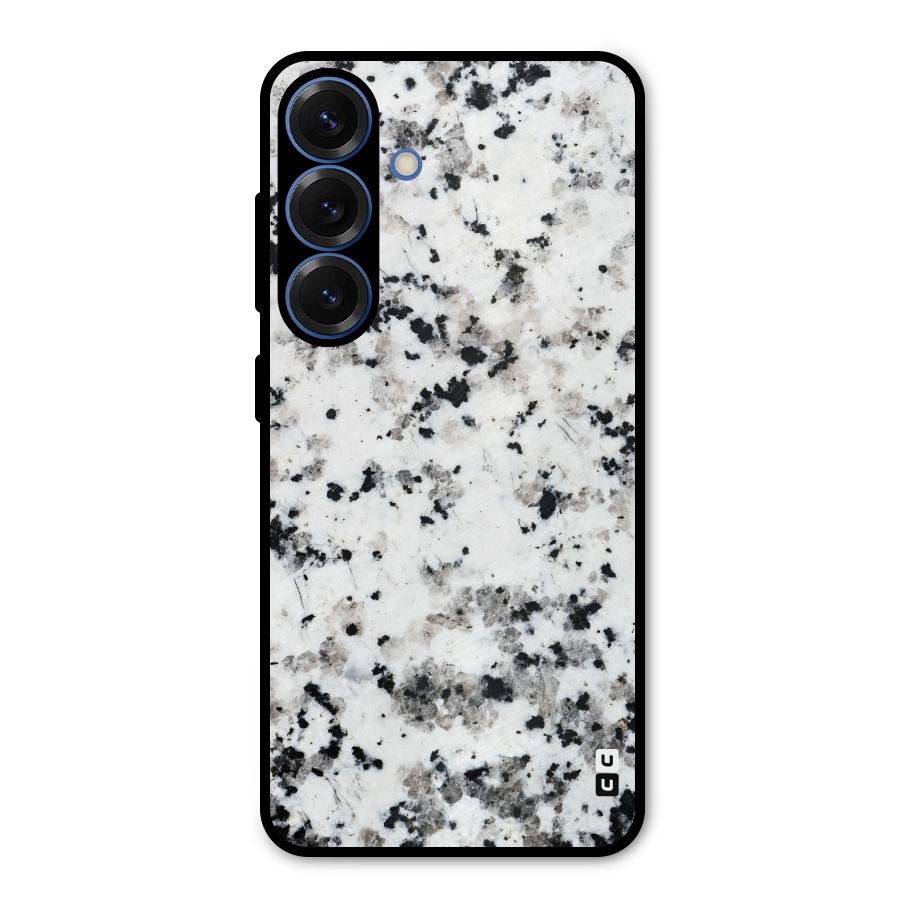 Charcoal Spots Marble Metal Back Case for Galaxy S25