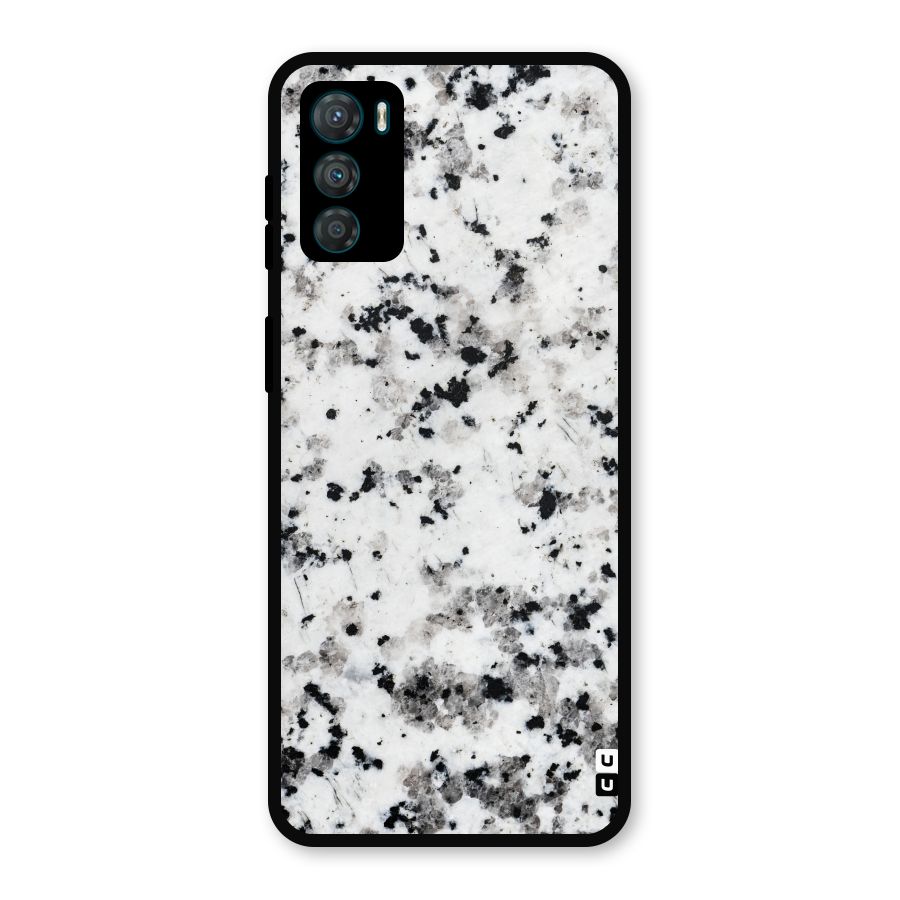 Charcoal Spots Marble Metal Back Case for Moto G42