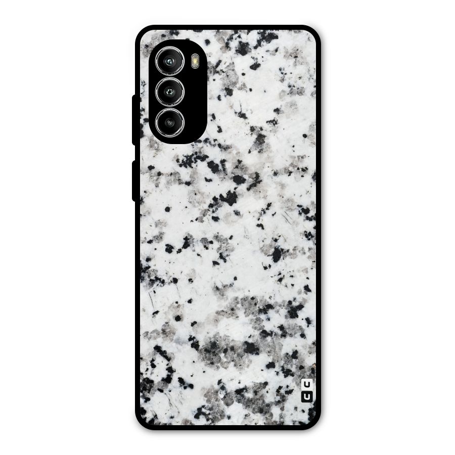 Charcoal Spots Marble Metal Back Case for Moto G52