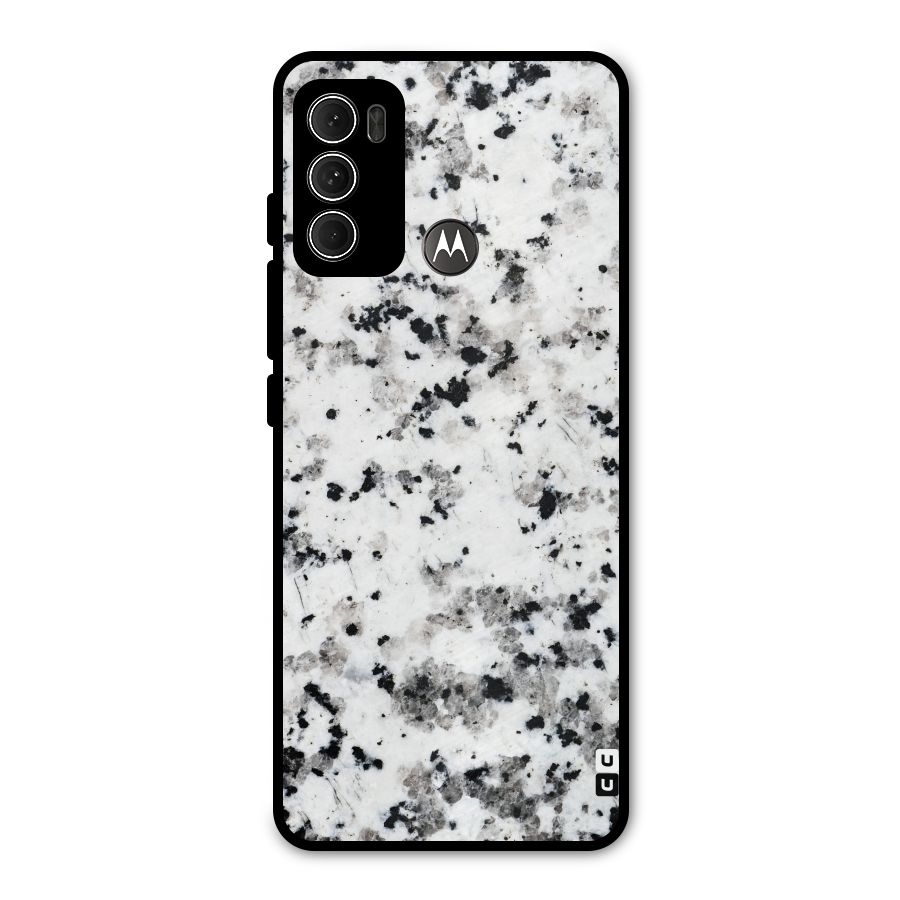 Charcoal Spots Marble Metal Back Case for Moto G60