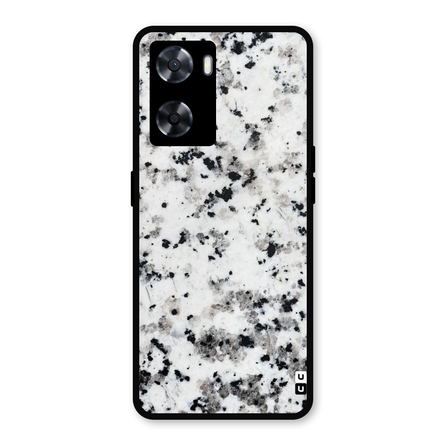 Charcoal Spots Marble Metal Back Case for Oppo A57 2022