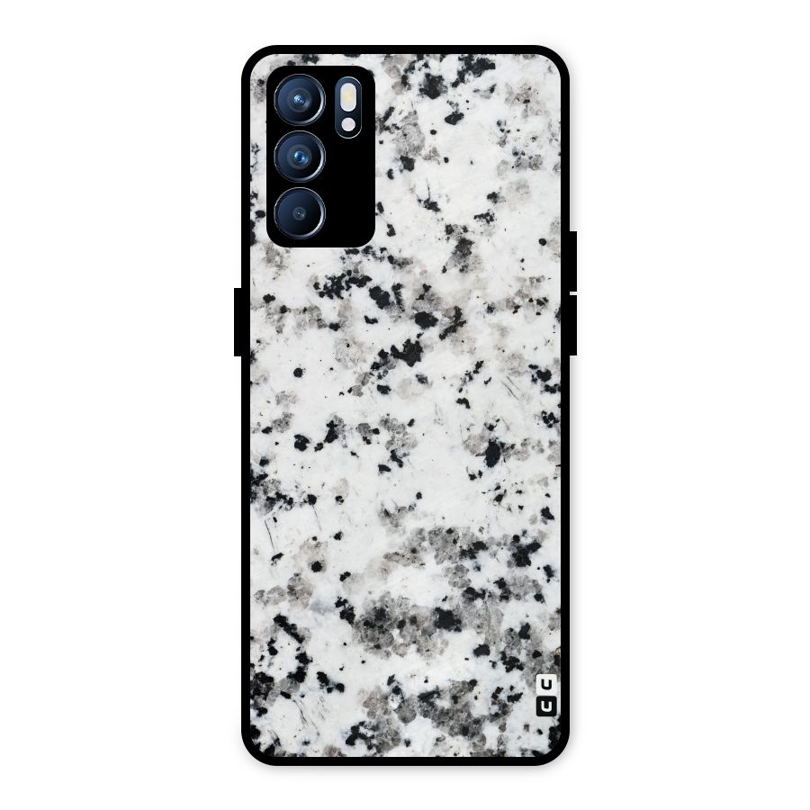 Charcoal Spots Marble Metal Back Case for Oppo Reno6 5G