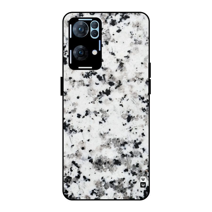 Charcoal Spots Marble Metal Back Case for Oppo Reno7 Pro 5G