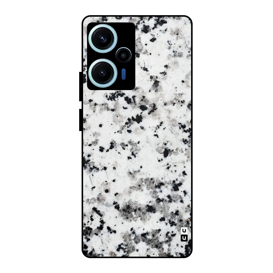 Charcoal Spots Marble Metal Back Case for Poco F5