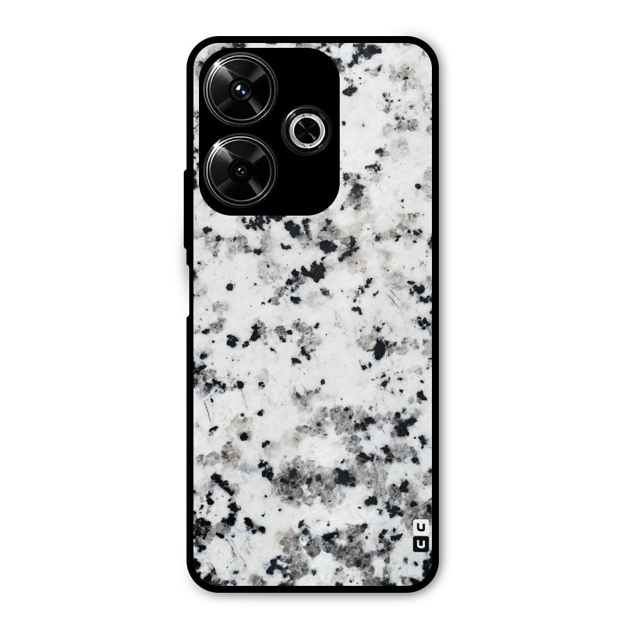 Charcoal Spots Marble Metal Back Case for Poco M6 Plus