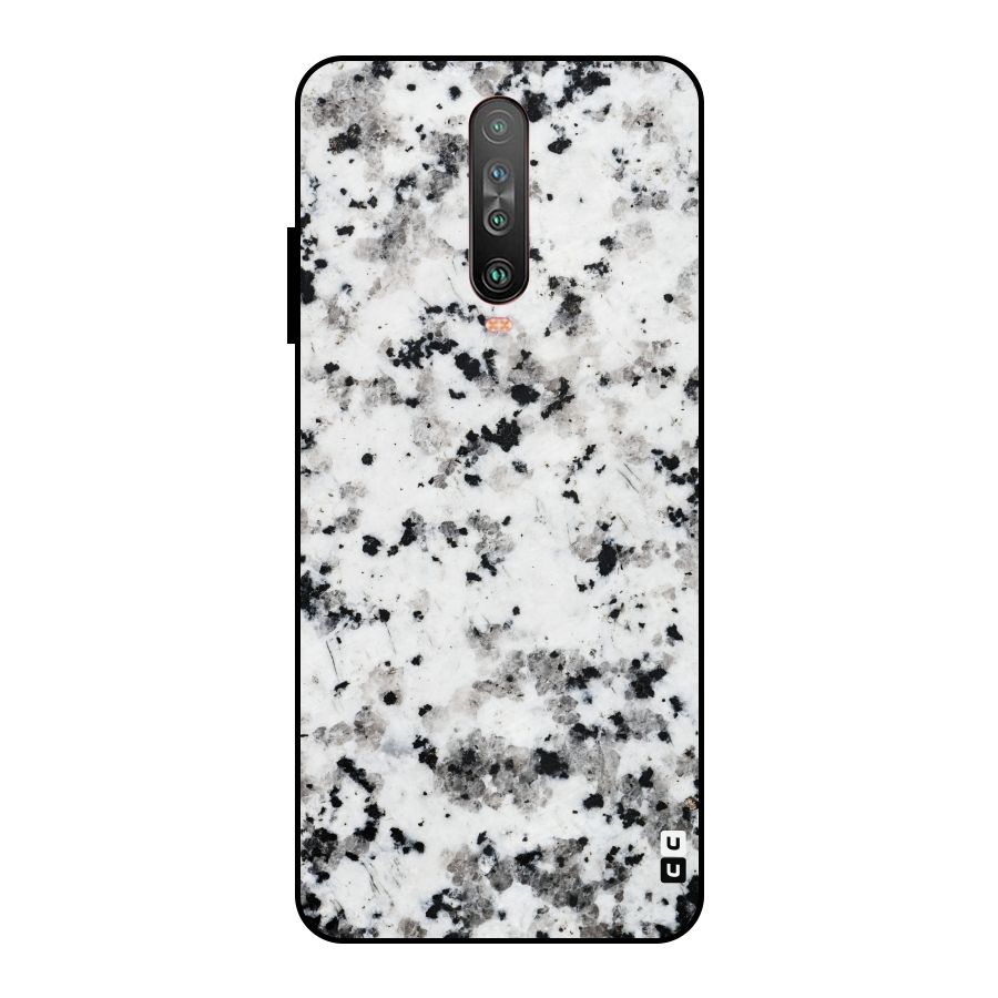 Charcoal Spots Marble Metal Back Case for Poco X2