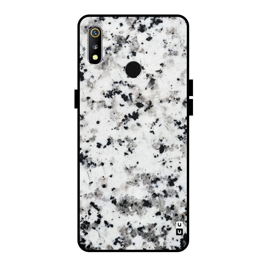 Charcoal Spots Marble Metal Back Case for Realme 3i