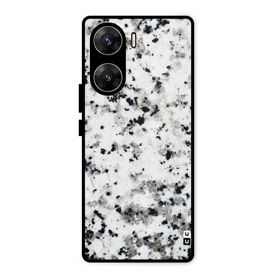 Charcoal Spots Marble Metal Back Case for Vivo V29e