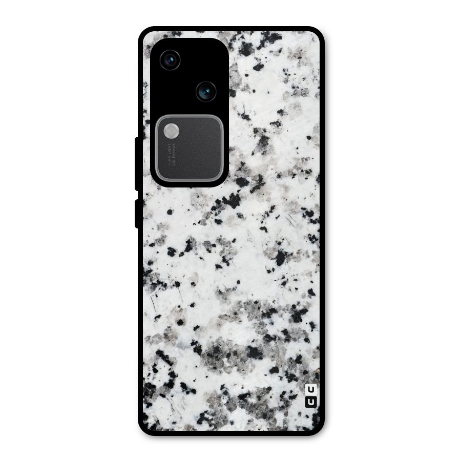 Charcoal Spots Marble Metal Back Case for Vivo V30