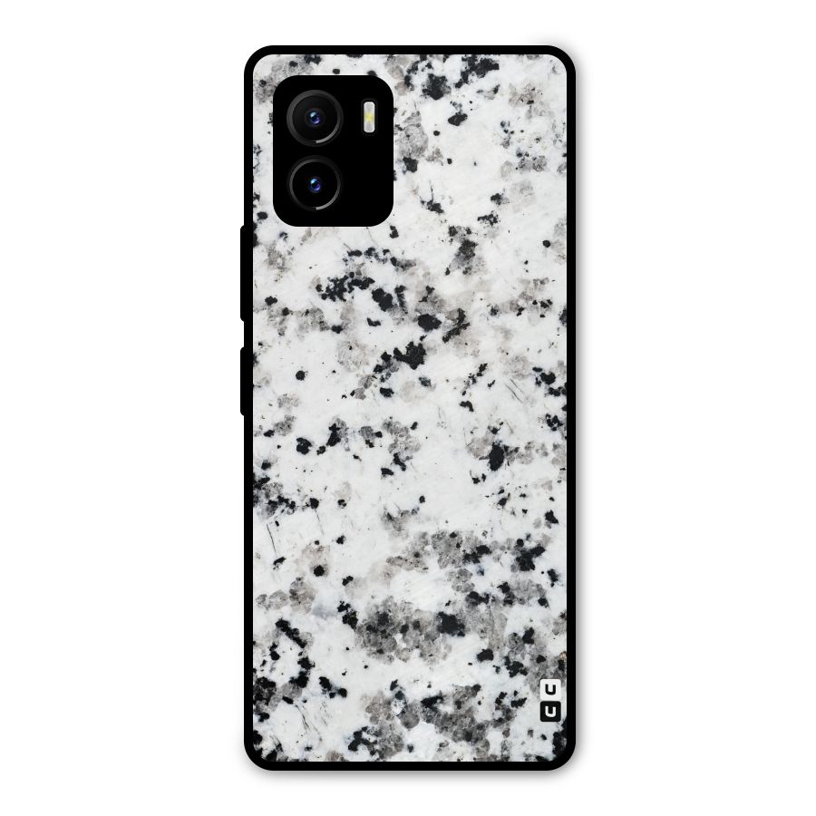 Charcoal Spots Marble Metal Back Case for Vivo Y15s