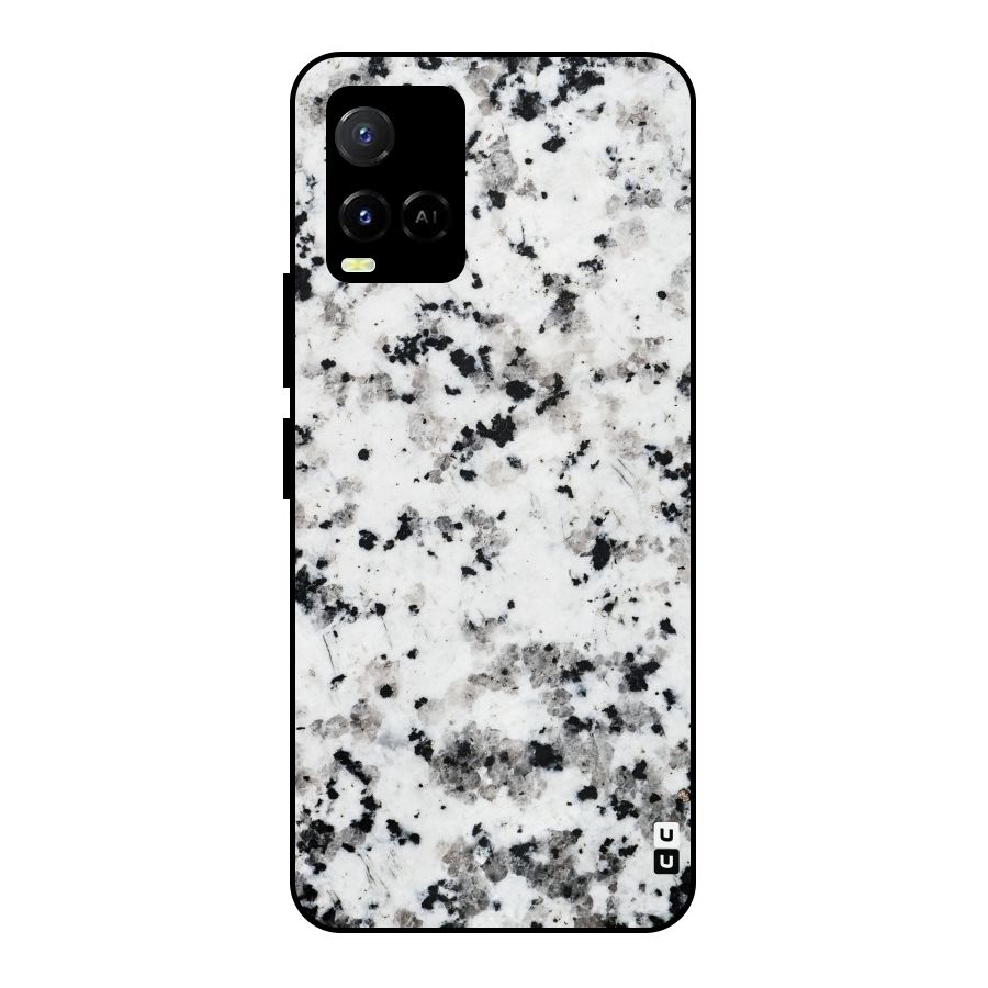 Charcoal Spots Marble Metal Back Case for Vivo Y21A