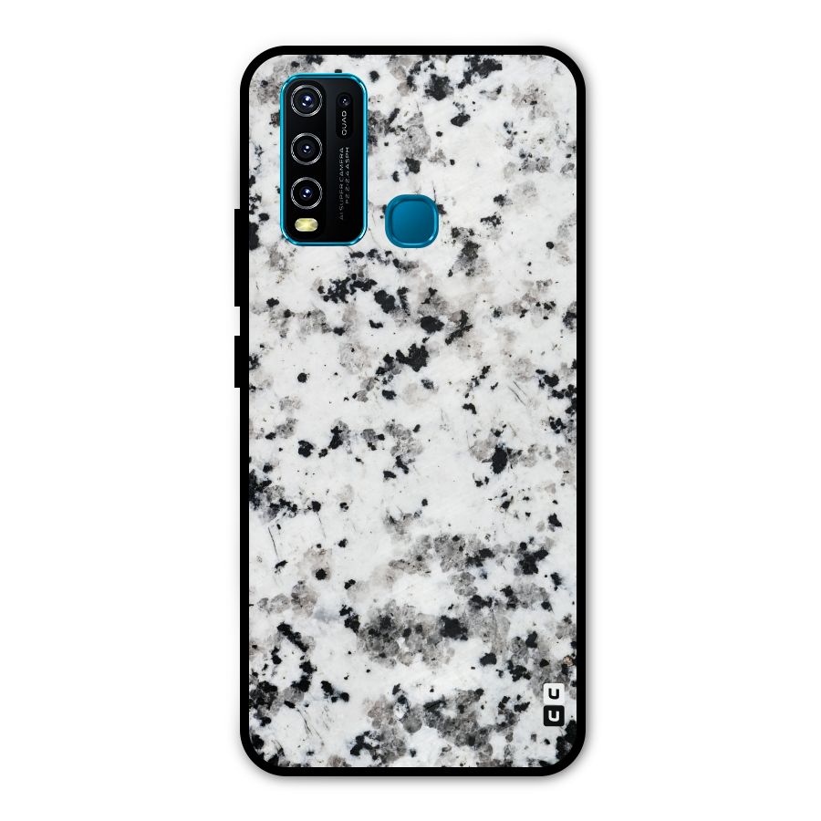 Charcoal Spots Marble Metal Back Case for Vivo Y30