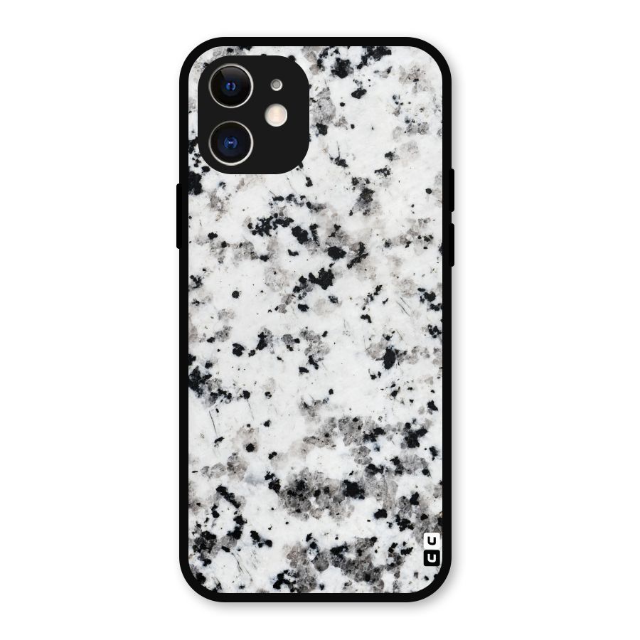 Charcoal Spots Marble Metal Back Case for iPhone 12