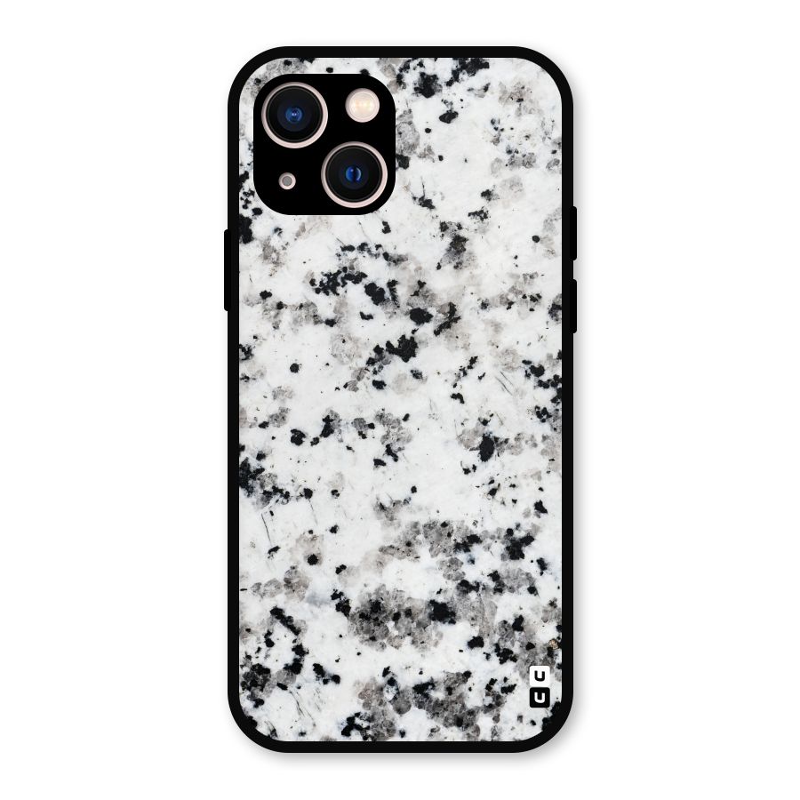 Charcoal Spots Marble Metal Back Case for iPhone 13