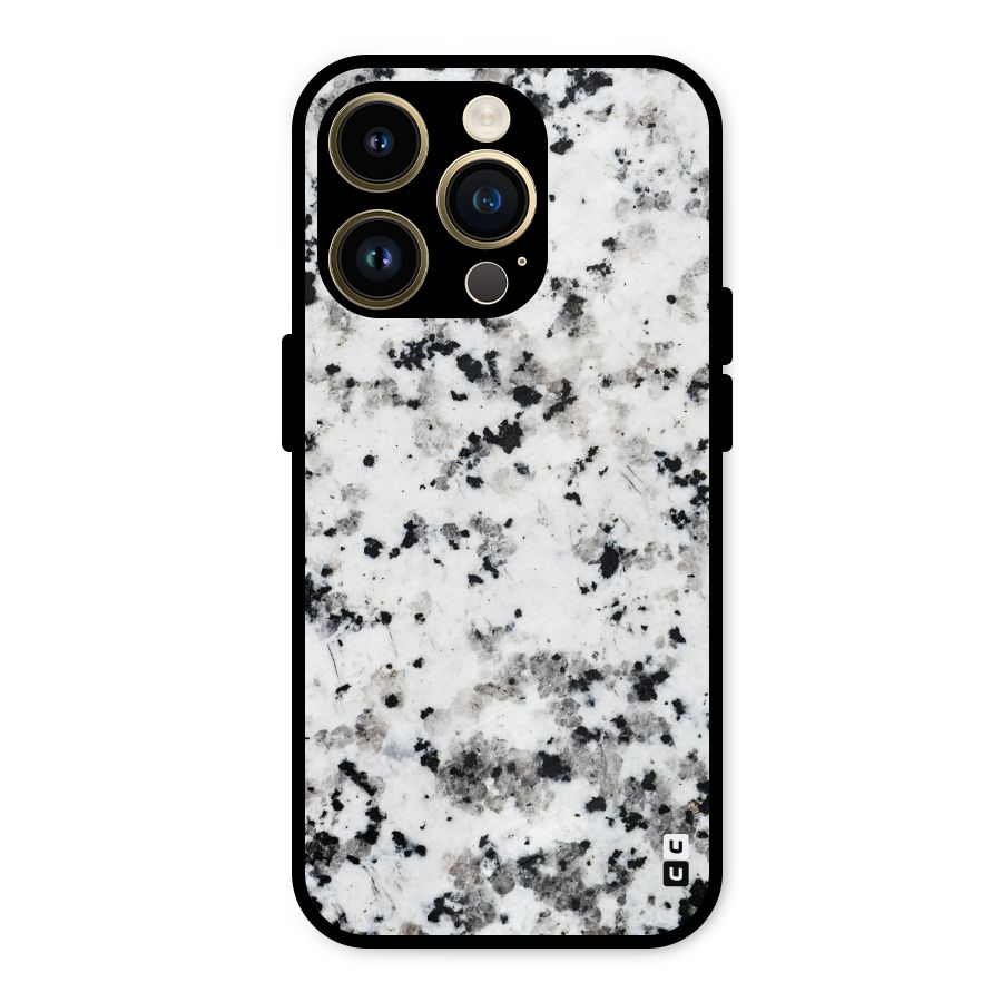 Charcoal Spots Marble Metal Back Case for iPhone 14 Pro