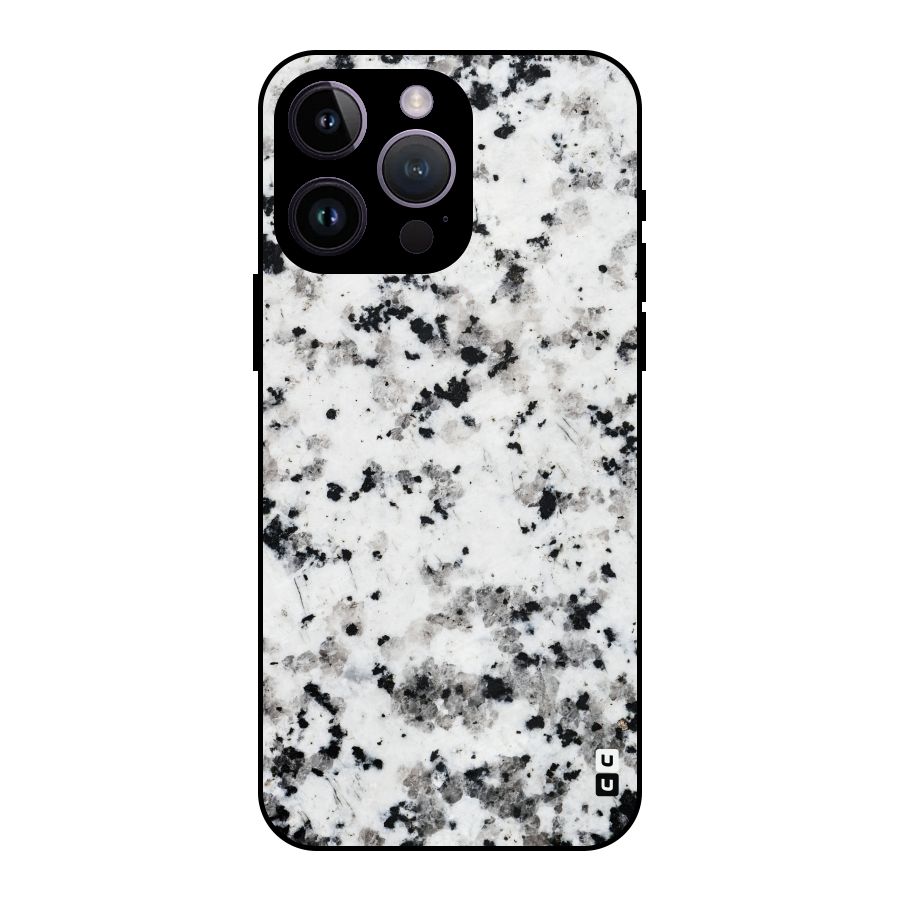 Charcoal Spots Marble Metal Back Case for iPhone 14 Pro Max