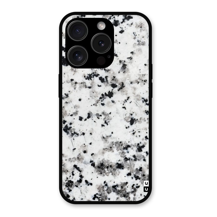 Charcoal Spots Marble Metal Back Case for iPhone 15 Pro