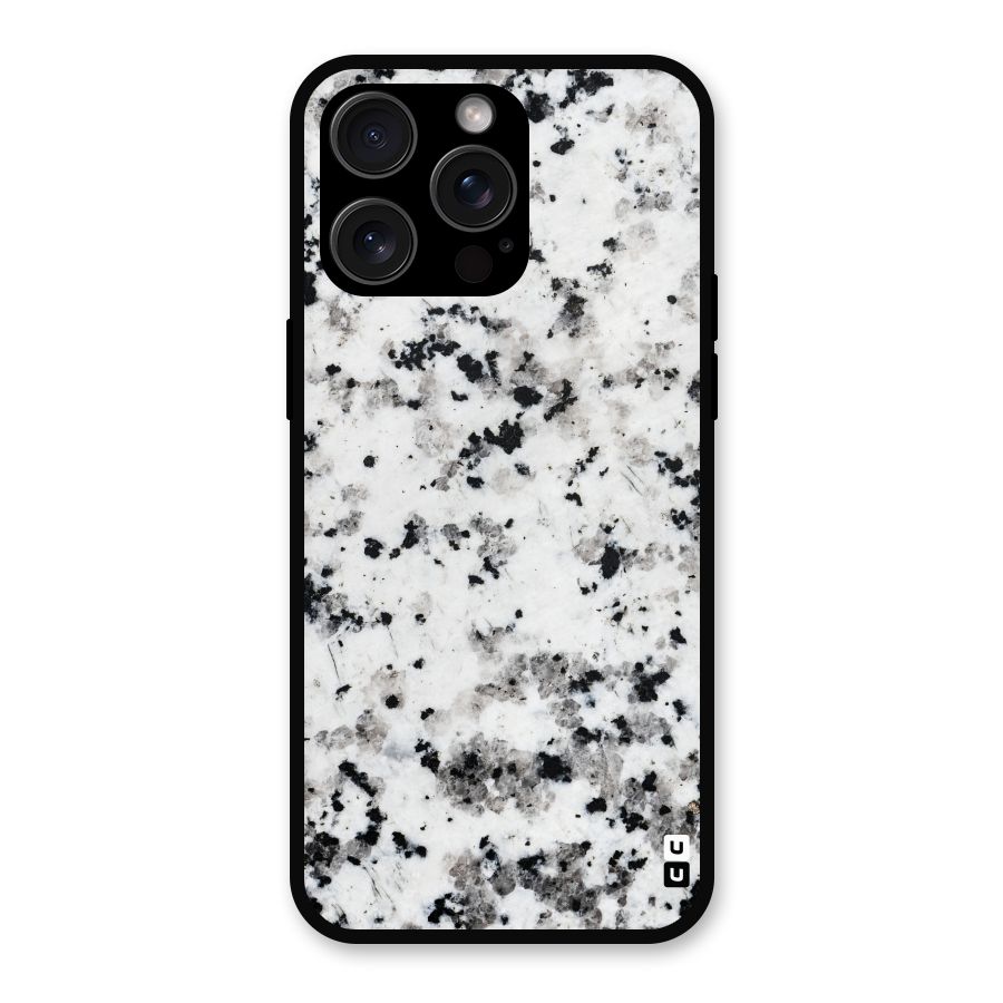 Charcoal Spots Marble Metal Back Case for iPhone 15 Pro Max