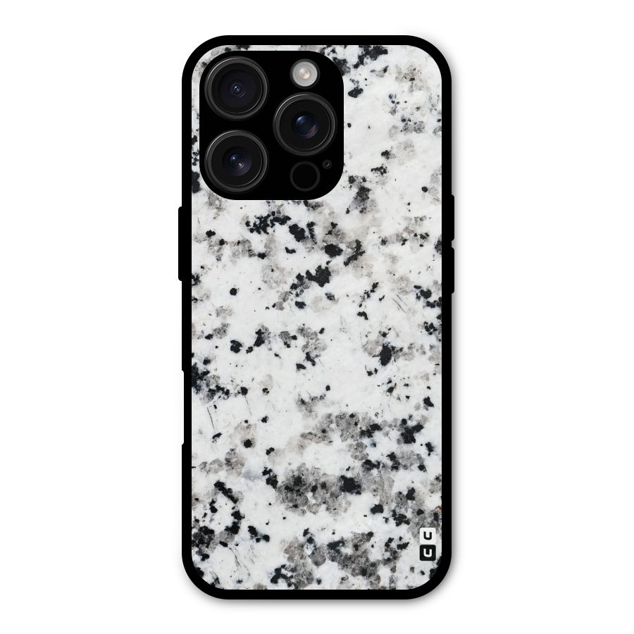 Charcoal Spots Marble Metal Back Case for iPhone 16 Pro