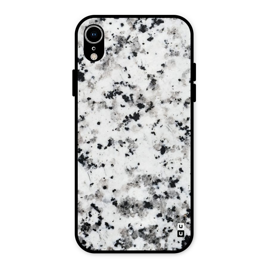 Charcoal Spots Marble Metal Back Case for iPhone XR