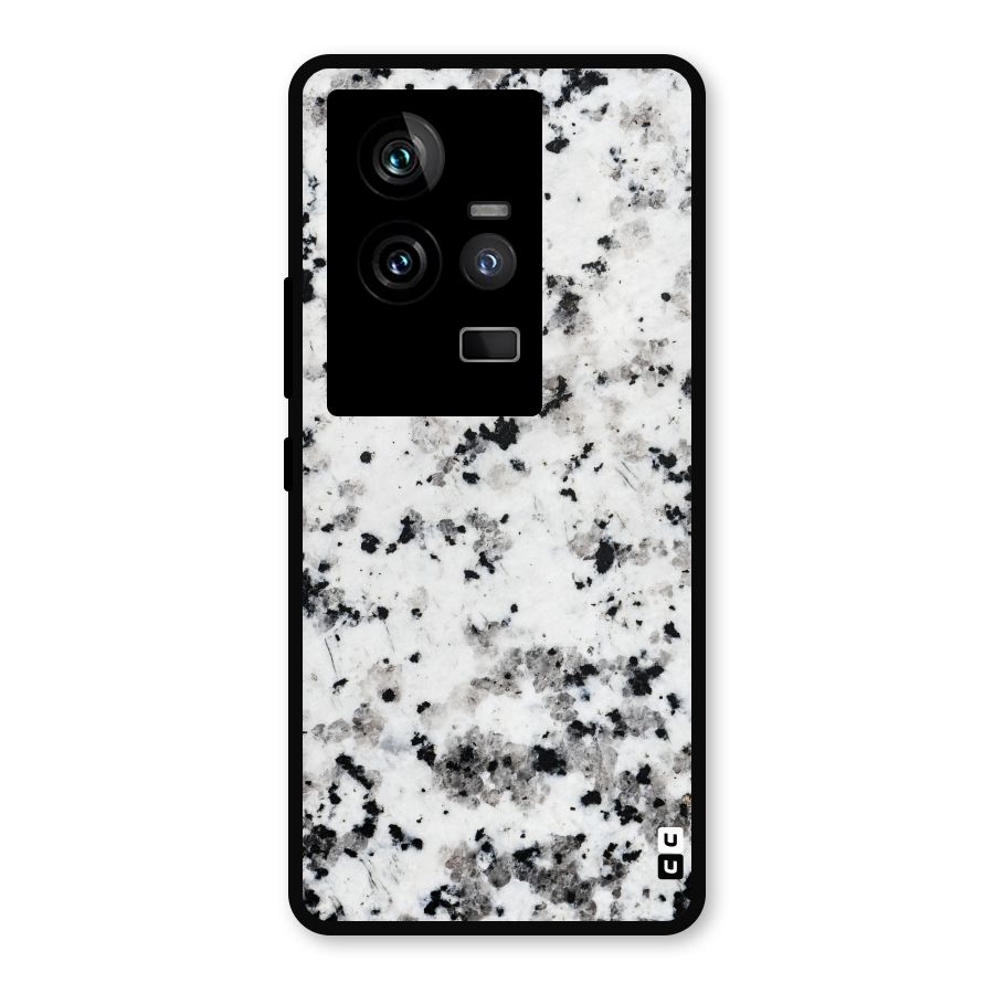Charcoal Spots Marble Metal Back Case for iQOO 11 5G