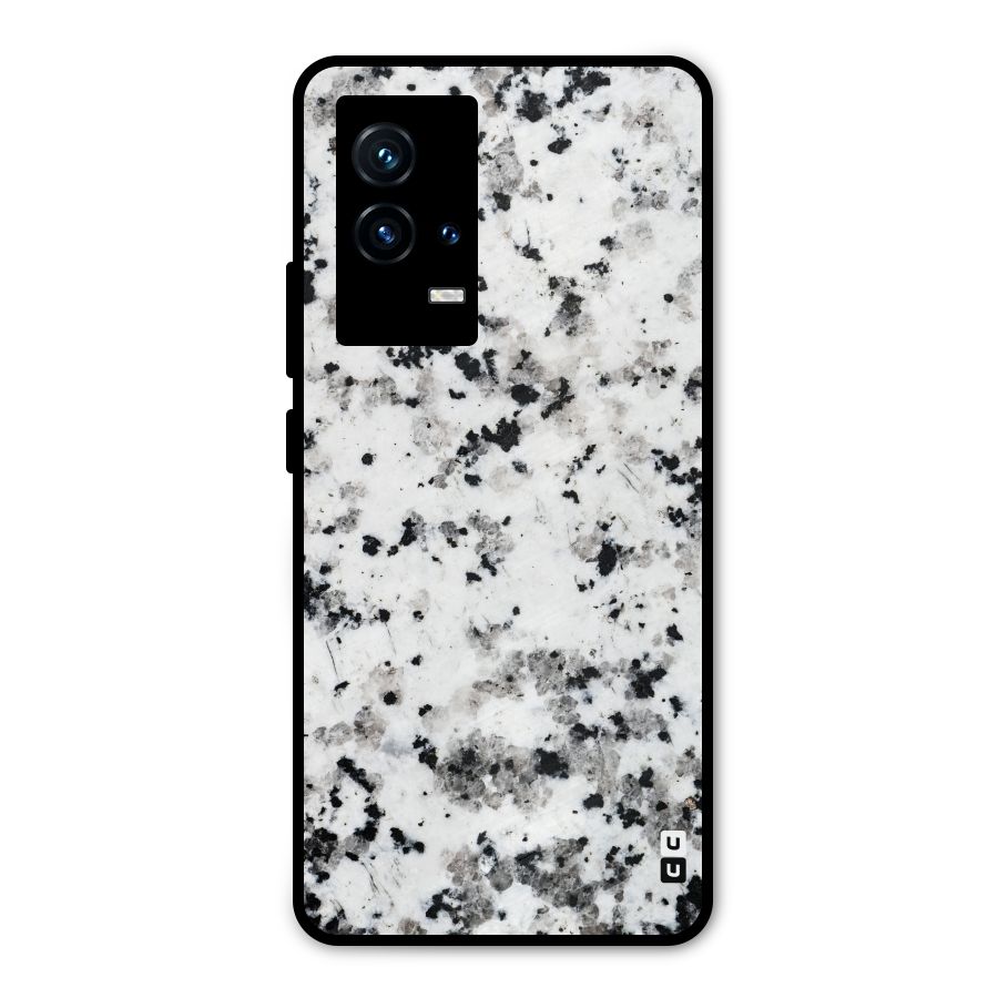 Charcoal Spots Marble Metal Back Case for iQOO 9 5G