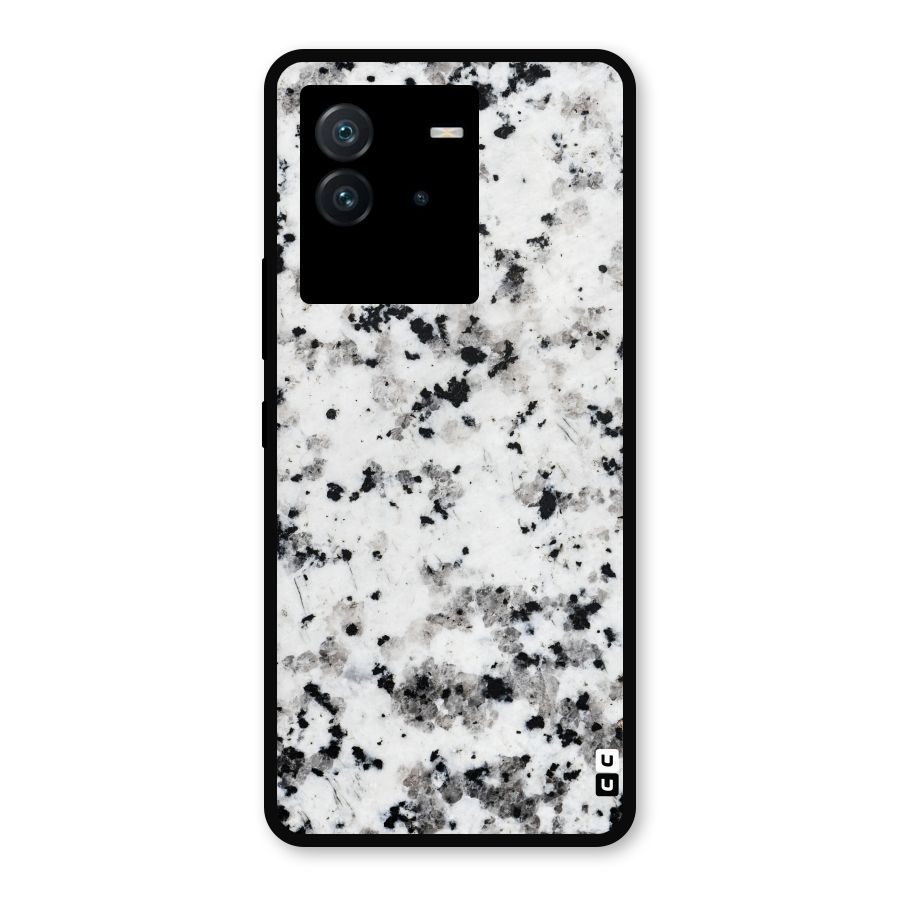 Charcoal Spots Marble Metal Back Case for iQOO Neo 6 5G