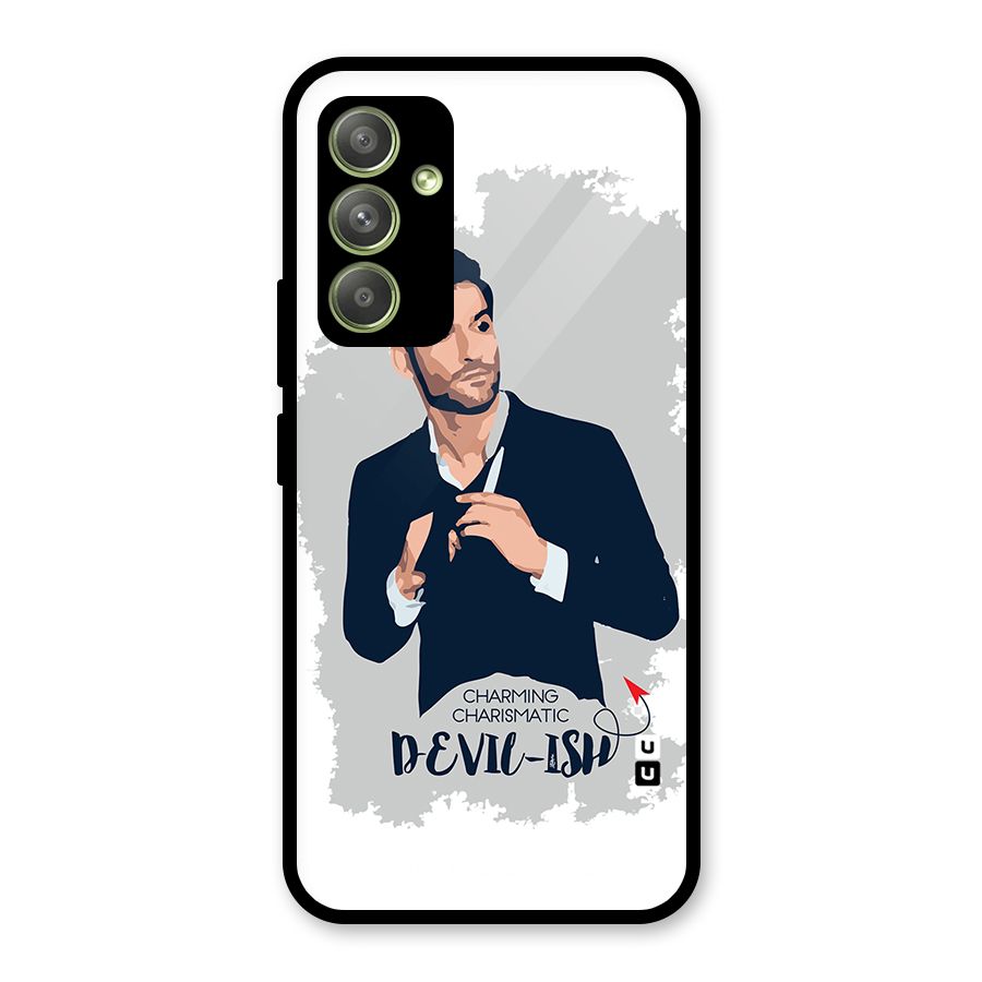 Charming Charismatic Lucifer Glass Back Case for Galaxy A54