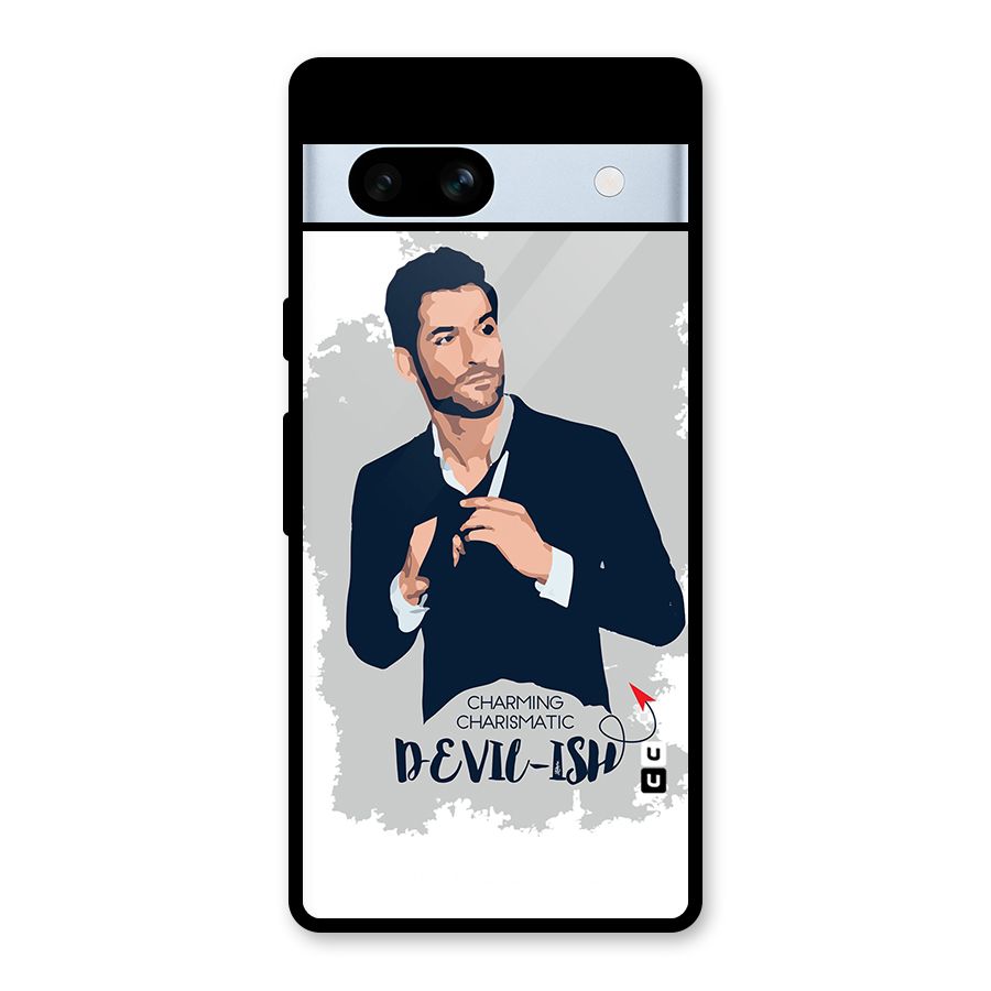 Charming Charismatic Lucifer Glass Back Case for Google Pixel 7a