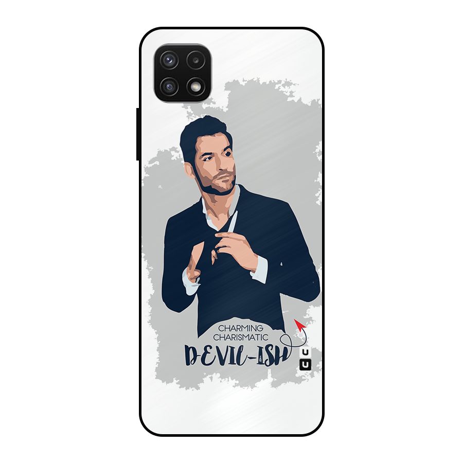 Charming Charismatic Lucifer Metal Back Case for Galaxy A22 5G