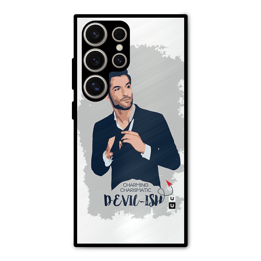 Charming Charismatic Lucifer Metal Back Case for Galaxy S24 Ultra