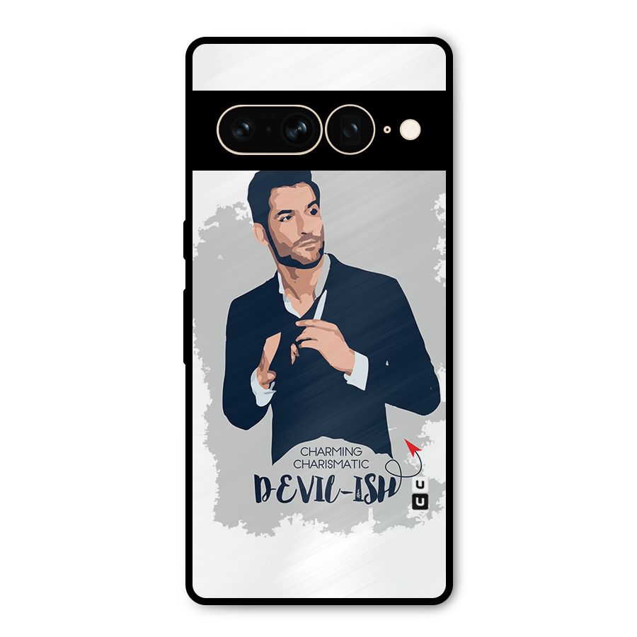 Charming Charismatic Lucifer Metal Back Case for Google Pixel 7 Pro