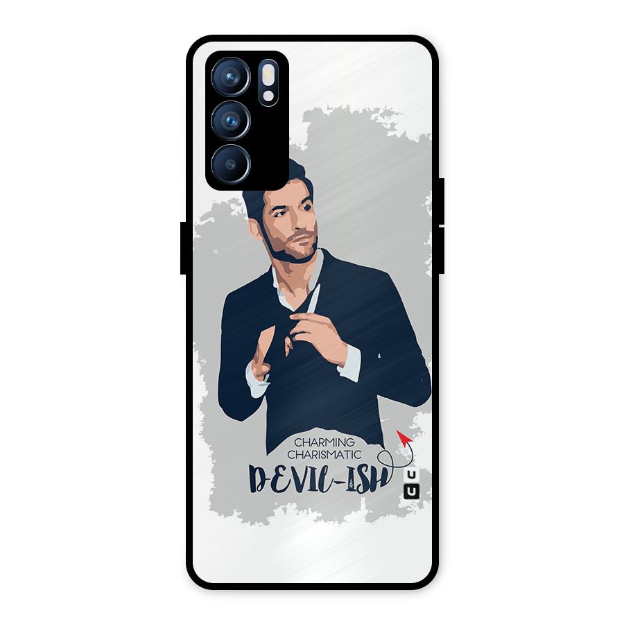 Charming Charismatic Lucifer Metal Back Case for Oppo Reno6 5G