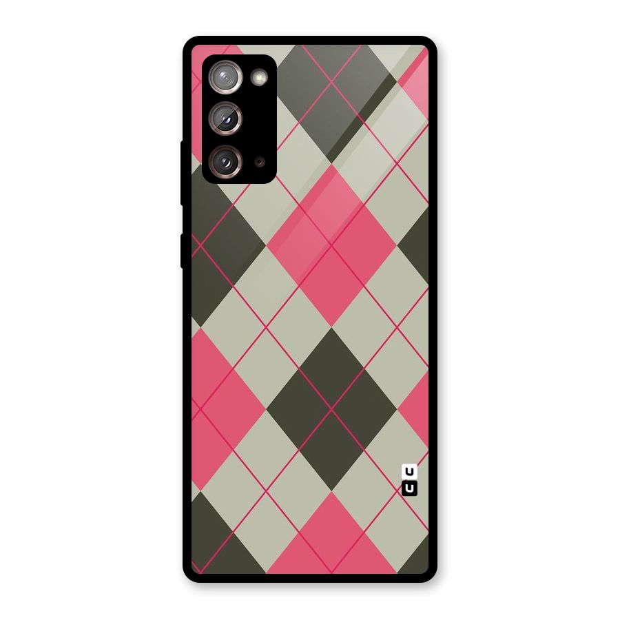 Check And Lines Glass Back Case for Galaxy Note 20