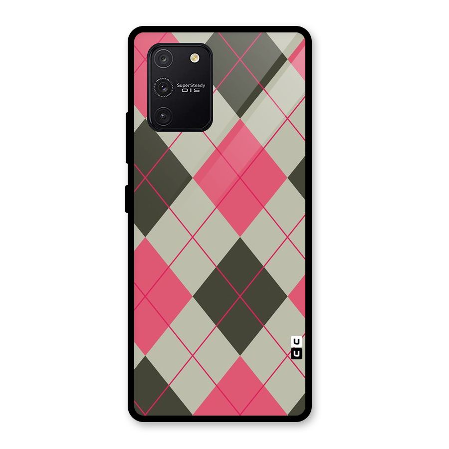 Check And Lines Glass Back Case for Galaxy S10 Lite