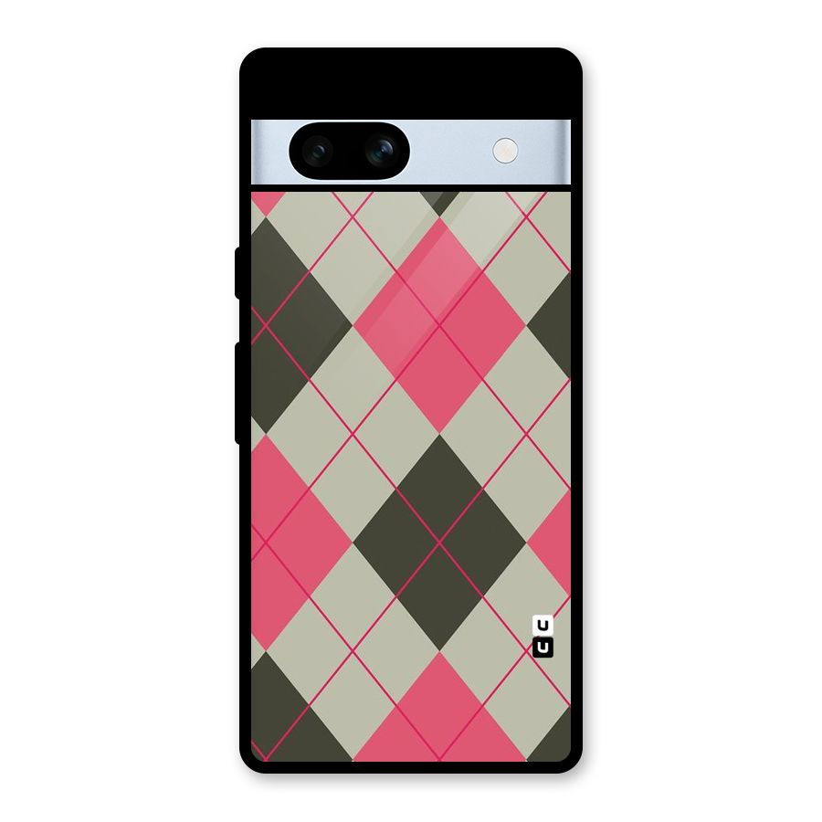 Check And Lines Glass Back Case for Google Pixel 7a