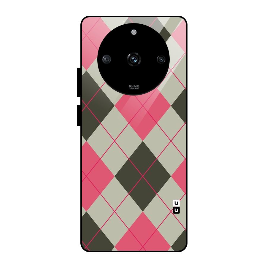 Check And Lines Glass Back Case for Realme Narzo 60 5G