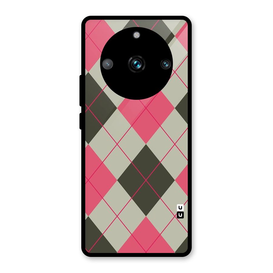 Check And Lines Glass Back Case for Realme Narzo 60 Pro