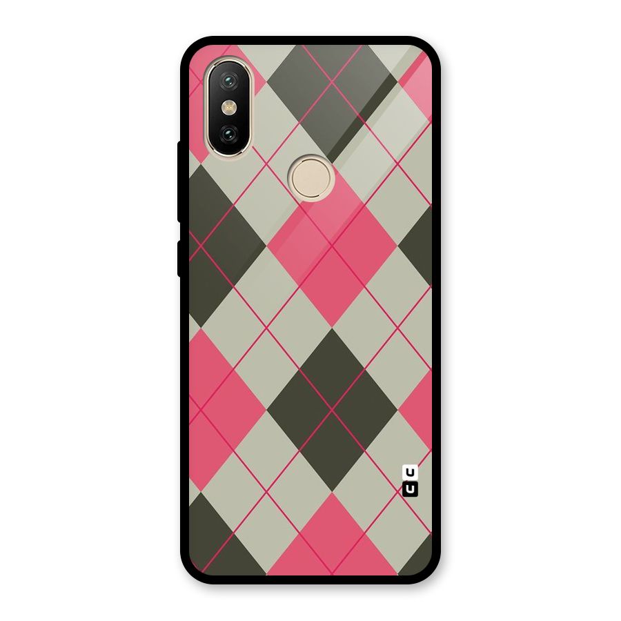 Check And Lines Glass Back Case for Redmi A2