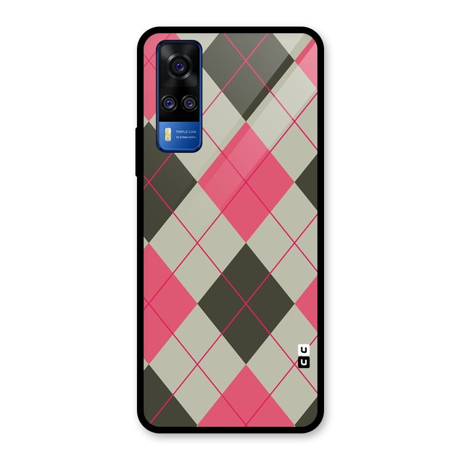 Check And Lines Glass Back Case for Vivo Y31