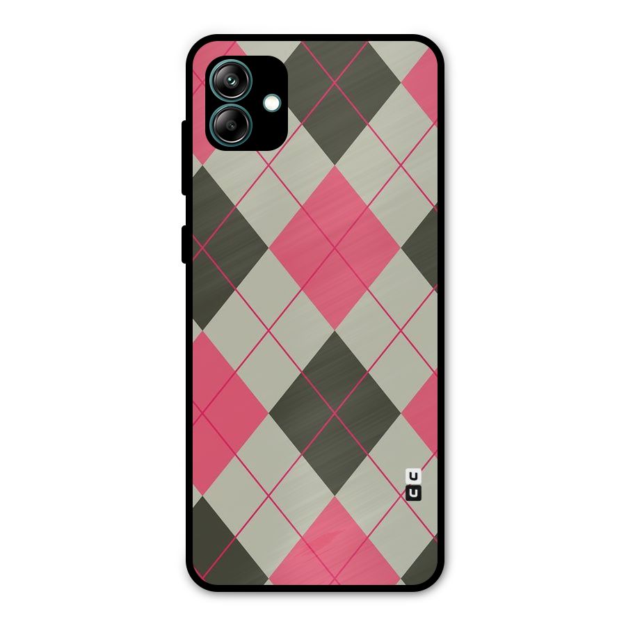 Check And Lines Metal Back Case for Galaxy A04