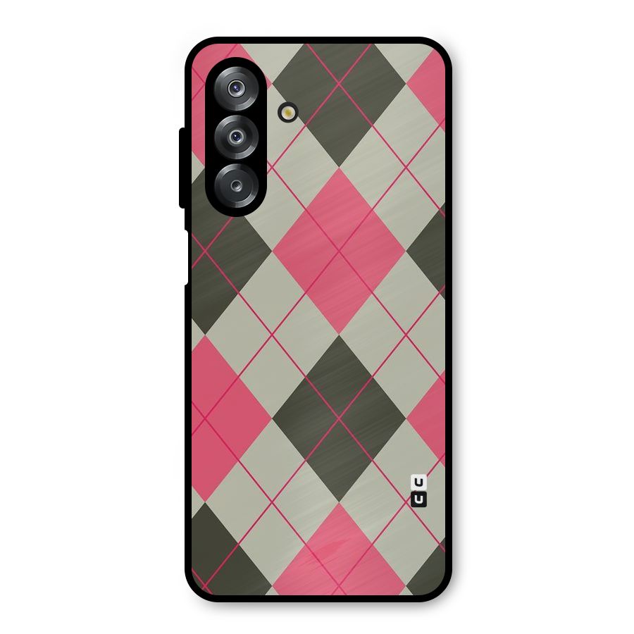 Check And Lines Metal Back Case for Galaxy A26