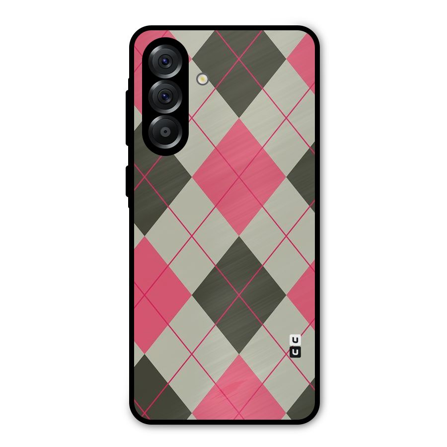 Check And Lines Metal Back Case for Galaxy A36