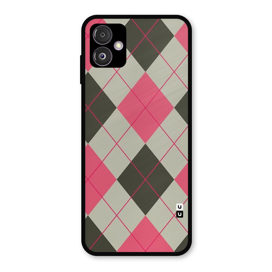 Check And Lines Metal Back Case for Galaxy F14